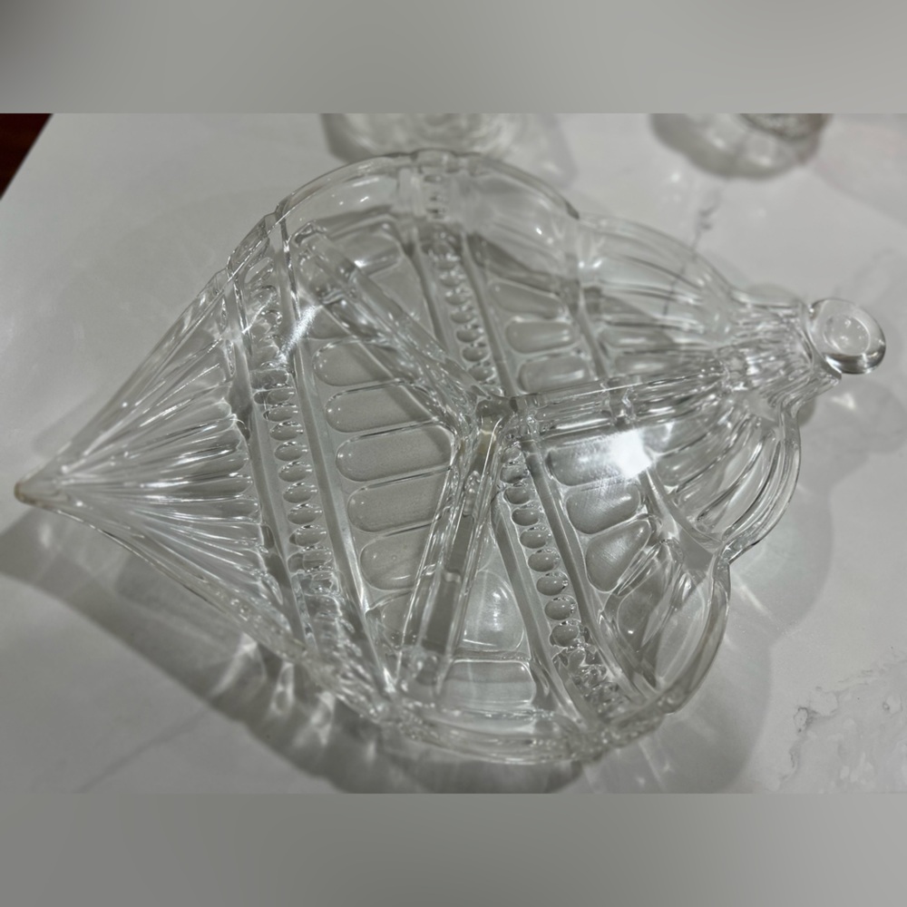 NEW Fifth Ave Crystal Large 15" Divided Serving Plate Tray